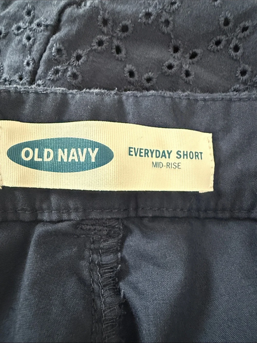 Old Navy Navy Eyelet High-Rise Cotton Shorts